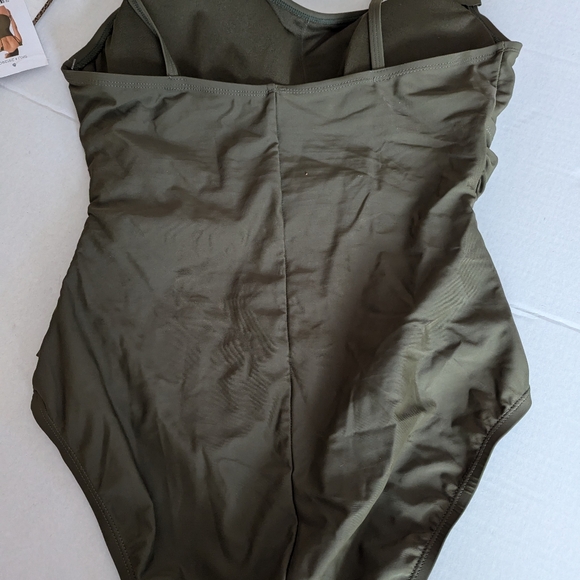 INTO THE BLEU Olive Green Swimsuit one piece XL NWT - Picture 6 of 12